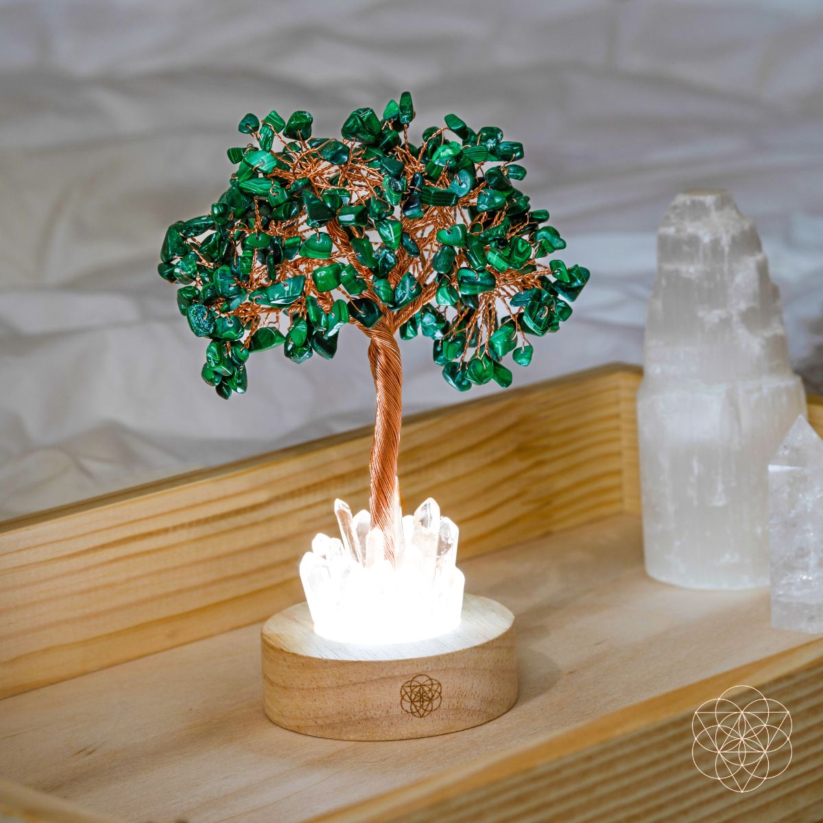 Malachite Anxiety Tree Lamp Conscious Items