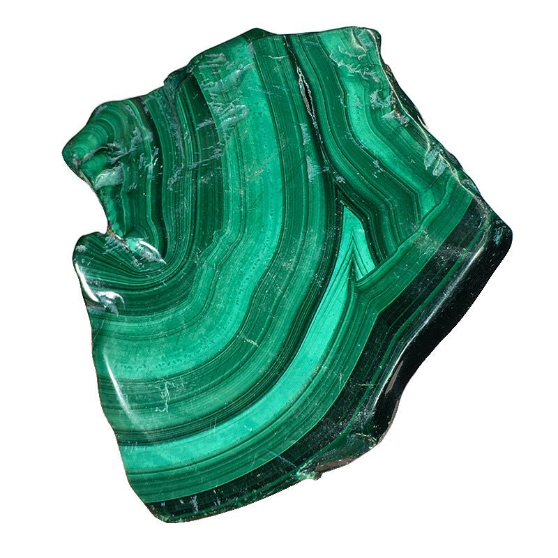 Malachite Slice Of Raw Crystal Specimen Midnightt Light