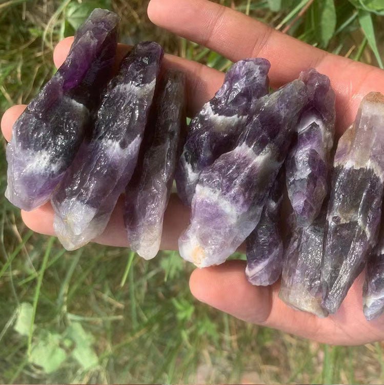 Natural Amethyst Rough Teeth Crushed Crystal Midnightt Light