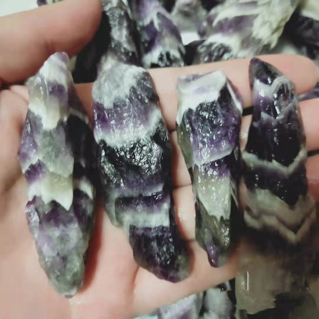 Natural Amethyst Rough Teeth Crushed Crystal Midnightt Light