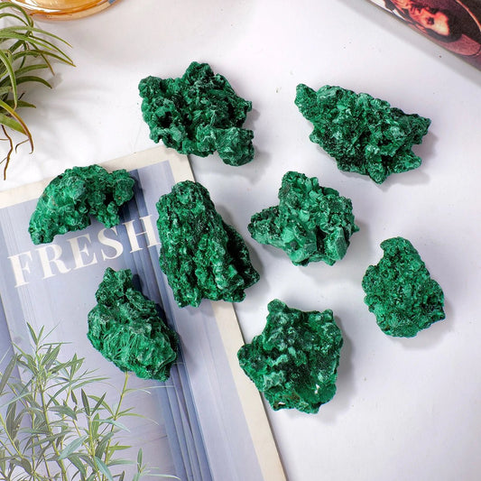 Natural Malachite Raw Mineral Specimen Midnightt Light