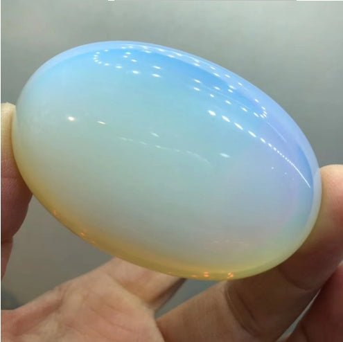 Natural Opal Carved Crystal Egg Midnightt Light