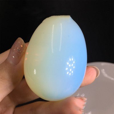 Natural Opal Carved Crystal Egg Midnightt Light