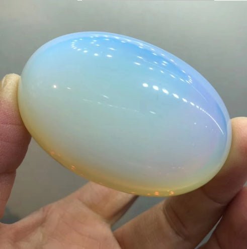 Natural Opal Carved Crystal Egg Midnightt Light