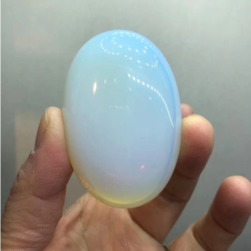 Natural Opal Carved Crystal Egg Midnightt Light