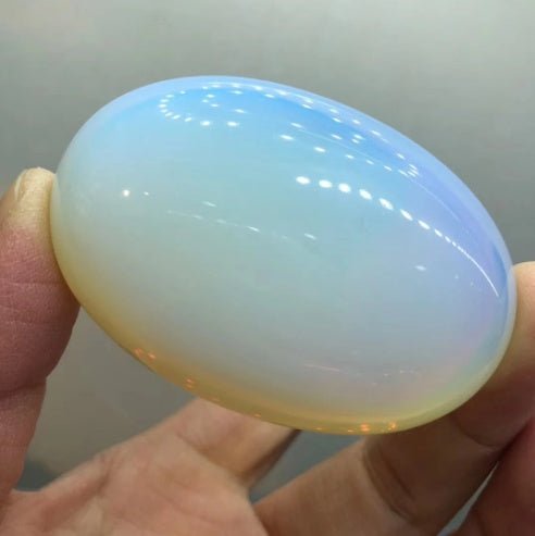 Natural Opal Carved Crystal Egg Midnightt Light