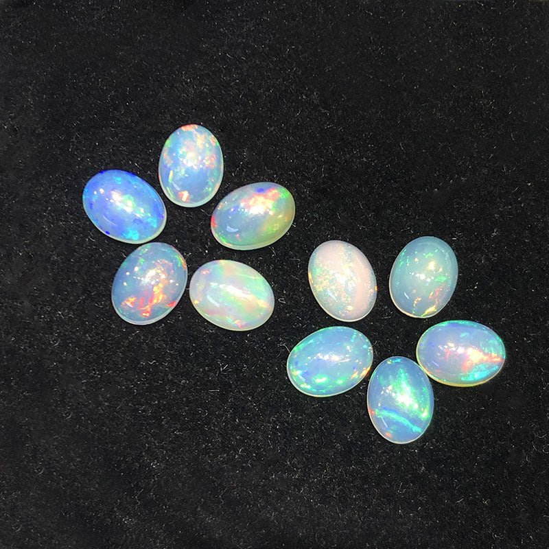 Natural Opal Oval Cabochon Loose Stone Midnightt Light