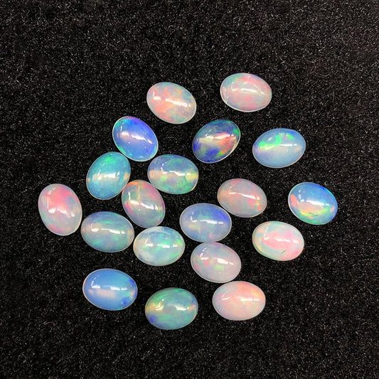 Natural Opal Oval Cabochon Loose Stone Midnightt Light