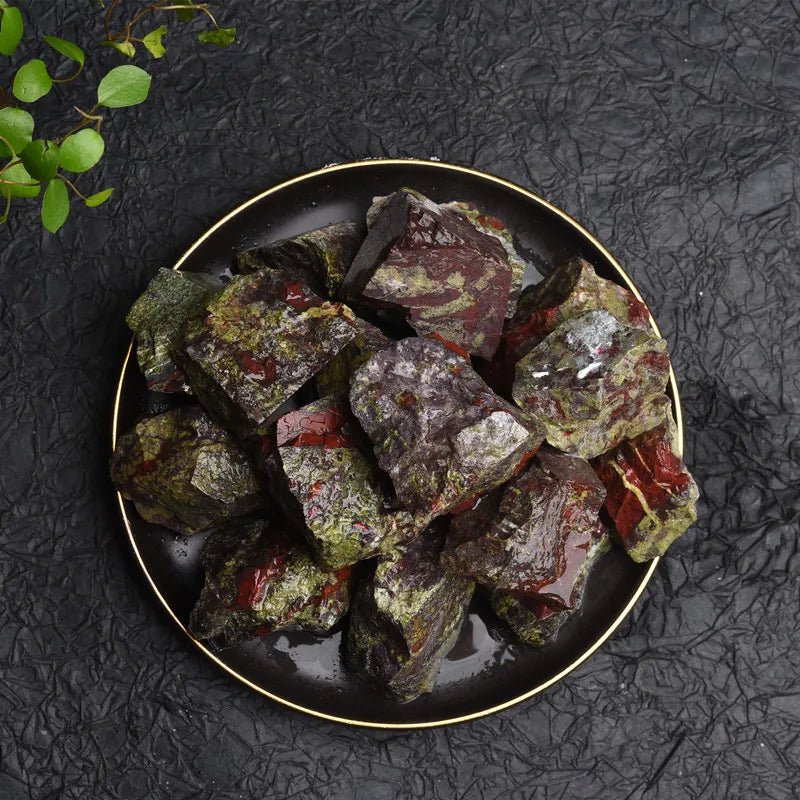 Natural Raw Dragon Bloodstone Crystal Midnightt Light