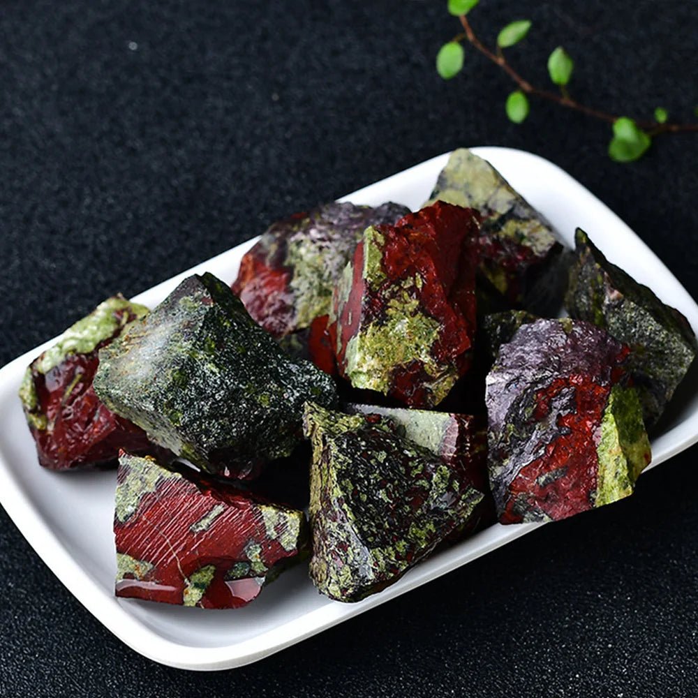 Natural Raw Dragon Bloodstone Crystal Midnightt Light