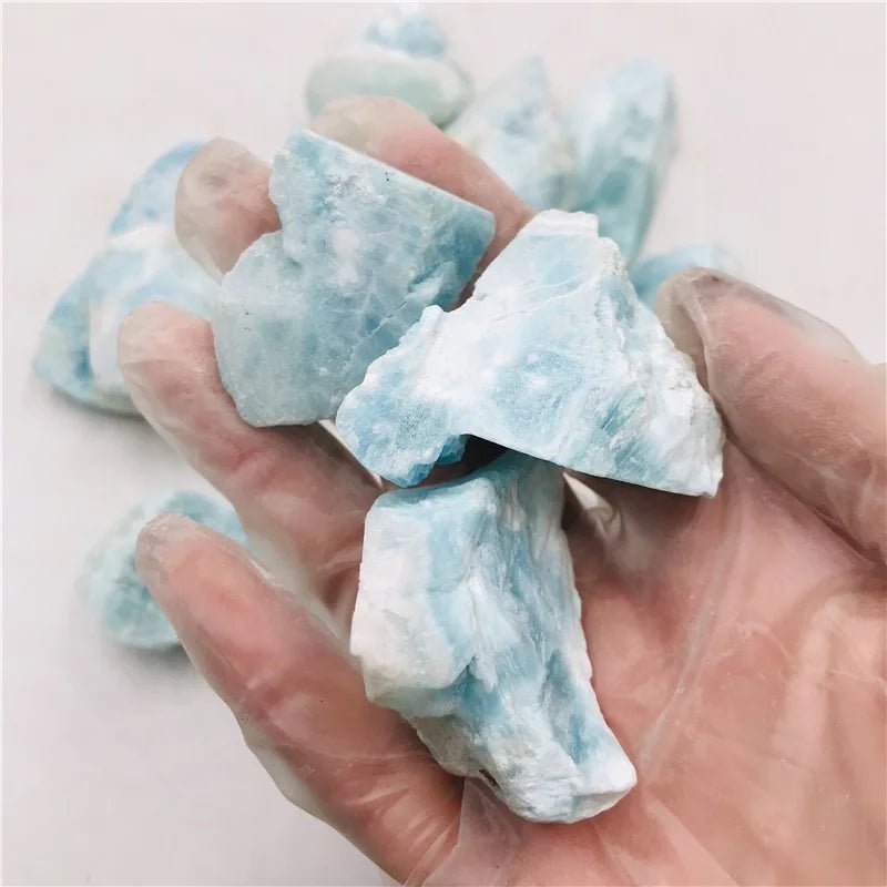 Natural Raw Larimar Cystals Midnightt Light