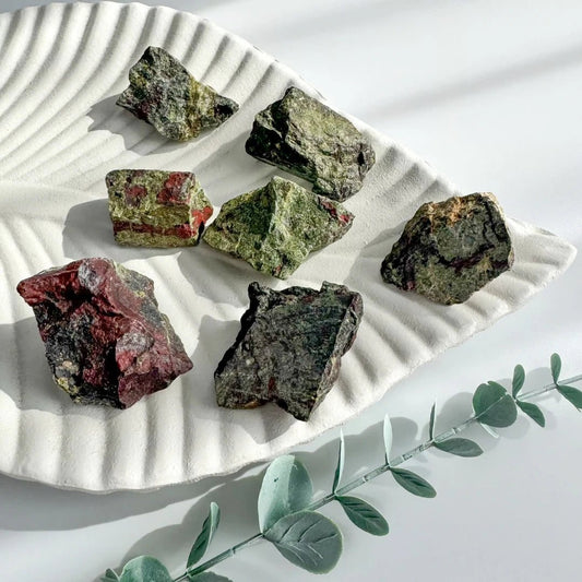 Natural Rough Dragon Bloodstone Midnightt Light