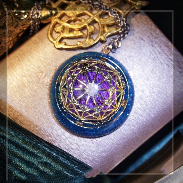 Opal Guardian Crystal Necklace Midnightt Light