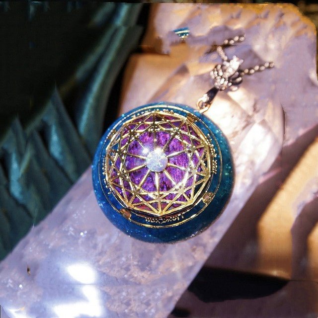 Opal Guardian Crystal Necklace Midnightt Light