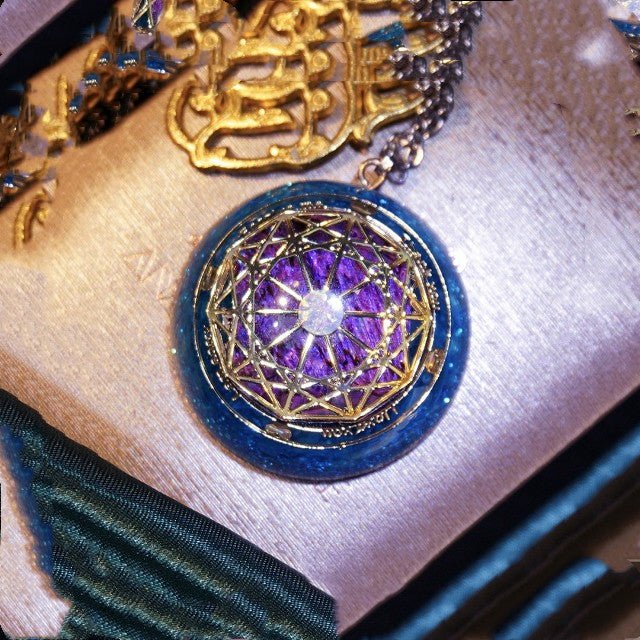 Opal Guardian Crystal Necklace Midnightt Light