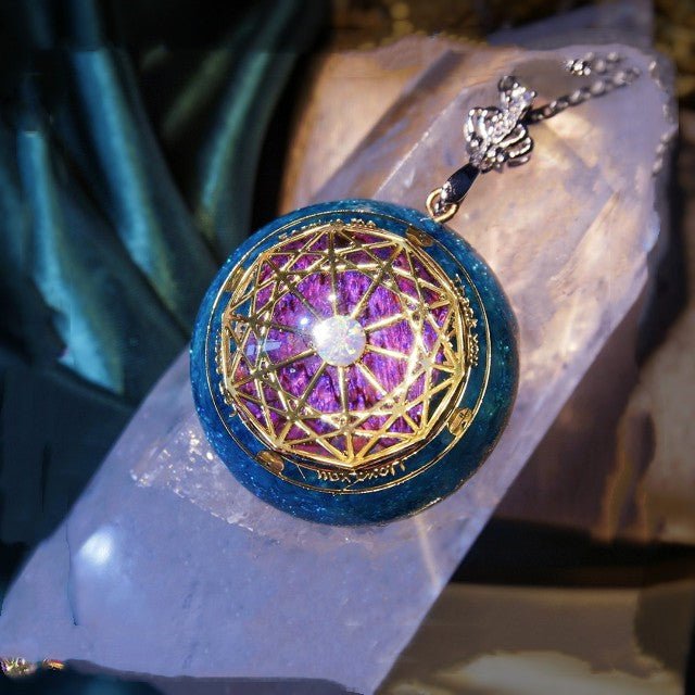 Opal Guardian Crystal Necklace Midnightt Light