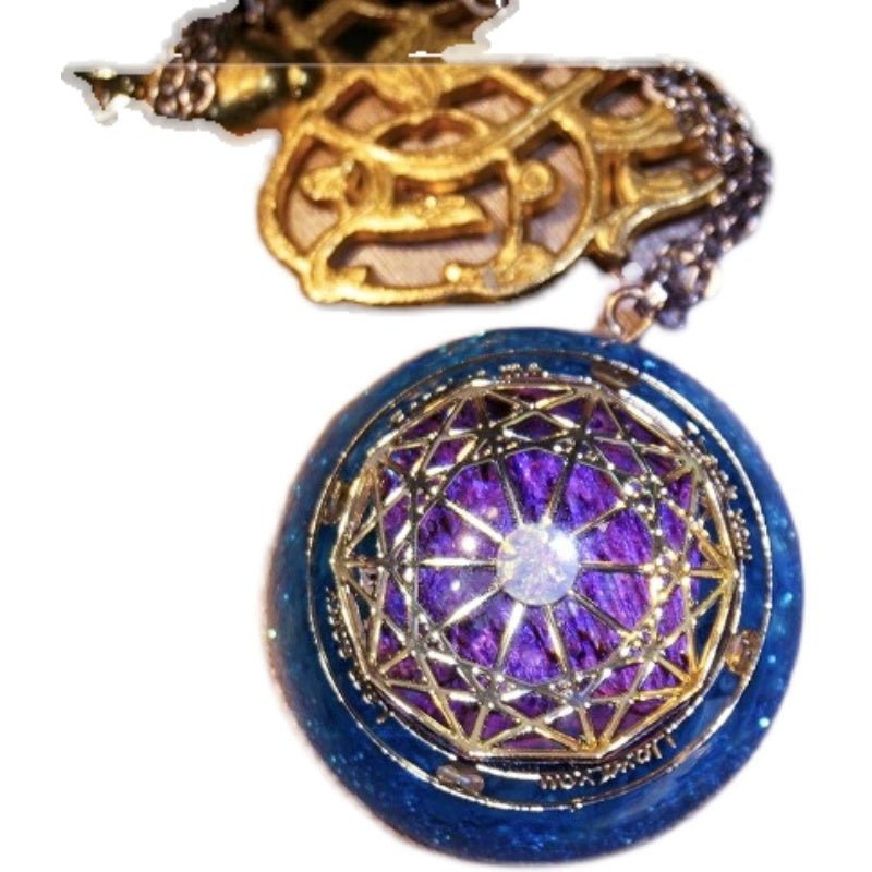 Opal Guardian Crystal Necklace Midnightt Light