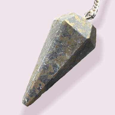 Pyrite in Matrix Pendulum - 6 sided Sacred Crystals