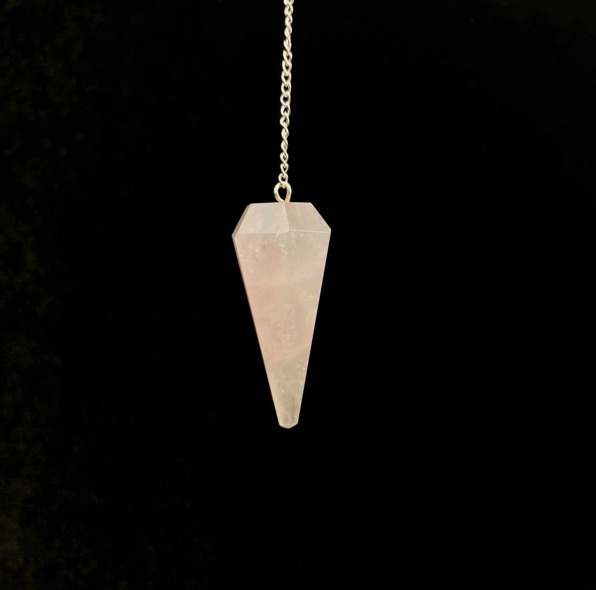 Rose Quartz Pendulum 6 sided point 1.5" Sacred Crystals