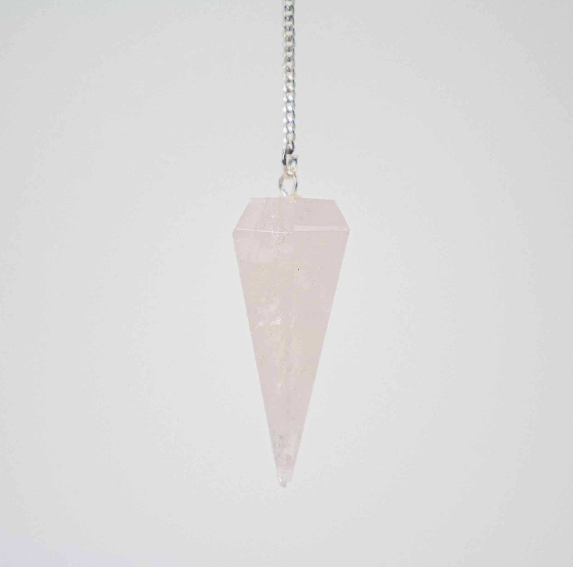 Rose Quartz Pendulum 6 sided point 1.5" Sacred Crystals