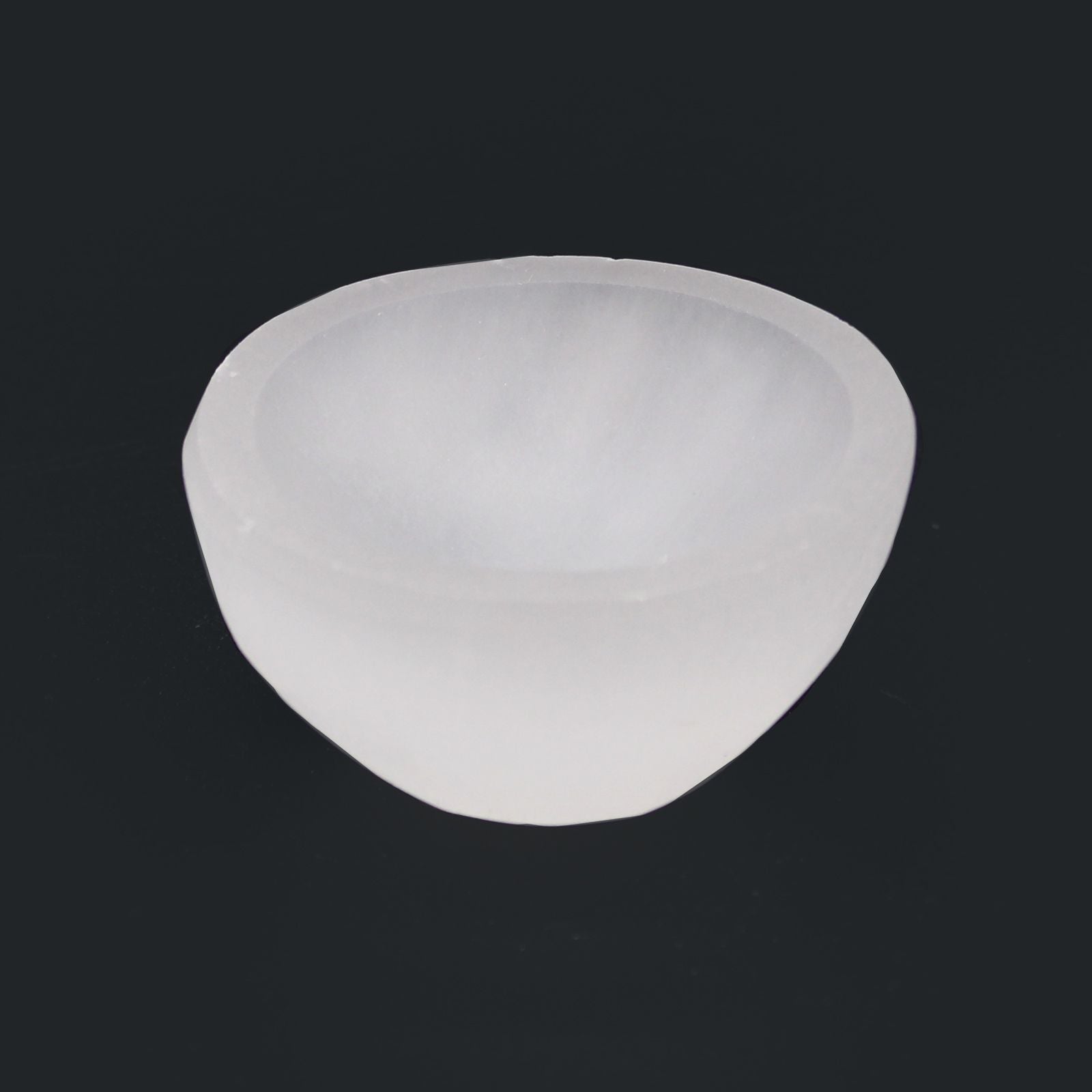 Selenite Round Bowl - 6cm Midnightt Light