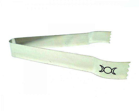 Triple Moon Stainless Steel Tongs 5.75"L 0.75"W Sacred Crystals