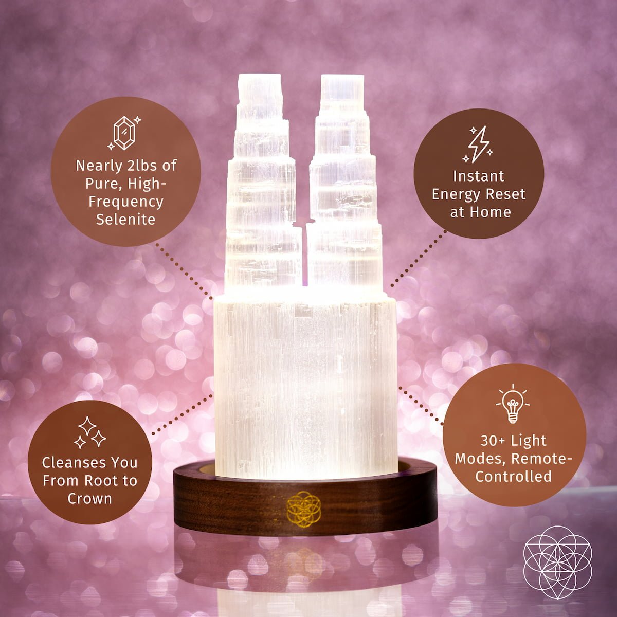 Two-Tower Selenite Lamp – Deep Energy Cleanse & Reset Conscious Items