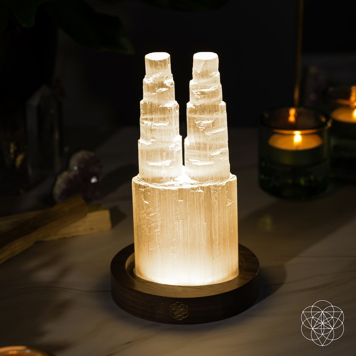 Two-Tower Selenite Lamp – Deep Energy Cleanse & Reset Conscious Items