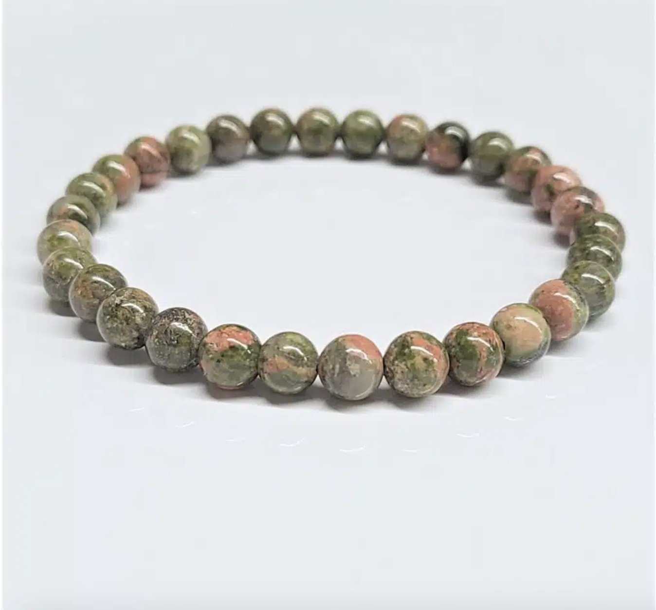 Unakite Round Bead Bracelet - Heart Guardian Sacred Crystals