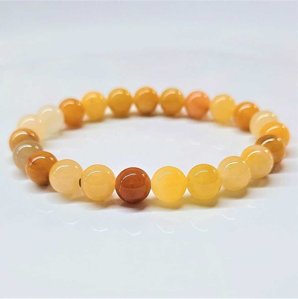 Yellow Jade Round Bead Bracelet - Courageous Joy Sacred Crystals